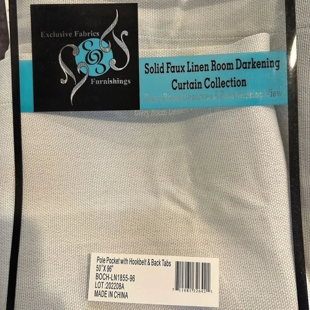 HPD Half Price Drapes Faux Linen Textured Room Darkening Curtains 96” 1 panel